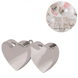 Ballongewicht Herzen silber 12 cm