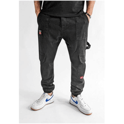 bequeme Dada Supreme Herren Jeans Reißverschluss Taschen mit Baumwolle Schwarz