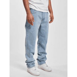 bequeme DEF Herren Jeans Straight Fit Taschen gesteppt mit Baumwolle Blau