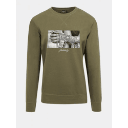 bequemes Mister Tee Herren Sweatshirt Rippbündchen mit Baumwolle Khaki