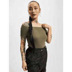 bequemes Urban Classics Damen T-Shirt Stretch 180 g/m² mit Baumwolle Khaki