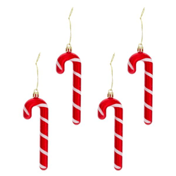 Christbaumschmuck Zuckerstange, rot/weiß, 4er Set, ca. 12cmH