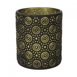 Countryfield Teelichthalter Hailey M schwarz/gold 10 cm