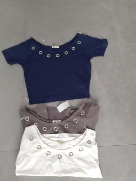 Damen Kurzshirt Nieten