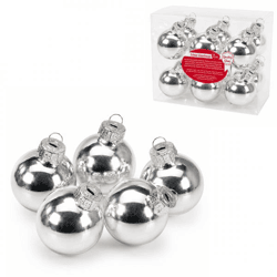 Deco Heitmann Weihnachtskugeln aus Glas, silberfarben, 4 cm, 12er-Set