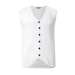 Elegante Herren Feinstrick-Weste mit Knopfleiste Anzug-Weste 13412 Weiß