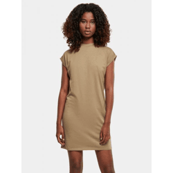 feminines Urban Classics Damen Kleid 140 g/m² mit Baumwolle Beige