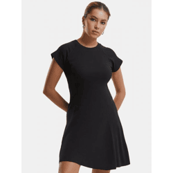 feminines Urban Classics Damen Kleid Stretch 220 g/m² mit Baumwolle Schwarz