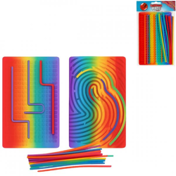 Fingerabdruck-Labyrinth Zappelspiel mit 18 Stäbchen 20 cm 2fach sortiert