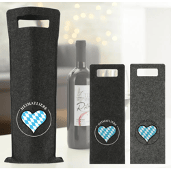 Felt bottle bag Heimatliebe 2/s, for 1 wine bottle