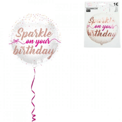 Folat Folienballon Sparkle on your Birthday 45 cm