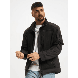 funktionale Brandit Herren Jacke Reißverschluss Taschen Schwarz