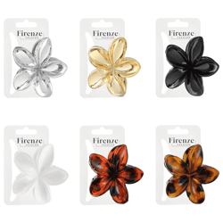 Nova Flower Hair Clip, 6/set, approx. 8 cm wide