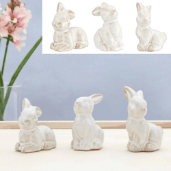 Sitting rabbit, white, 3/s, 5x3 cm