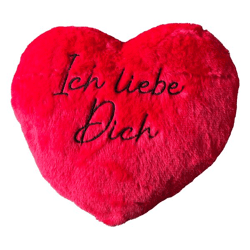 Herzkissen rot, Ich Liebe Dich, M, ca. 30cm