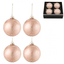 J-Line Weihnachtskugeln, rosa, 12 cm, 4 Stück