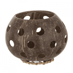 J-Line Teelichthalter Kokosnuss 10 cm