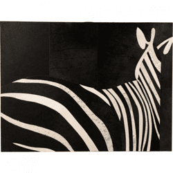J-Line Wanddekoration aus Leder, Zebra-Muster, 120 x 90 cm
