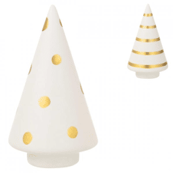 J-Line Christmas Tree Dot Stripe White/Gold 10.5 cm, 2 assorted