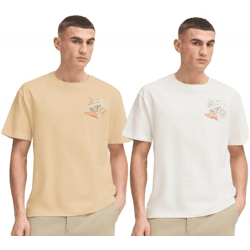 klassisches SOLID SDPavan Herren T-Shirt mit Print Shirt 21108601 Beige oder Weiß