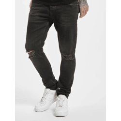 lässige 2Y Premium Herren Jeans Skinny Fit Stretch Reißverschluss mit Baumwolle Grau