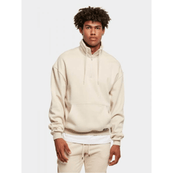 lässiges Urban Classics Herren Sweatshirt Kordelzug Reißverschluss 305 g/m² Beige