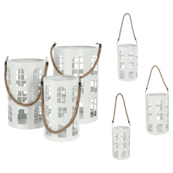 Laterne, weiß, Fenster, 3er Set