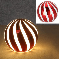 LED Kugel zum Stellen, M, rot/weiß, 12cmD