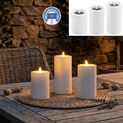 LED Solar Kerzen Set Outdoor, 3tlg