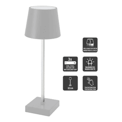 LED table lamp, battery, light gray, M, approx. 32cmH