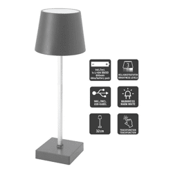 LED Tischleuchte, USB, anthrazit, M, ca. 32cmH