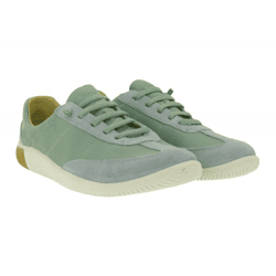 Leichte KEEN KNX T-Toe Damen Sneaker Leder Freizeitschuhe Trainingsschuh mit elastischer Schnürung 1031233 Eisgrün/Birke