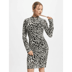 leichtes Urban Classics Damen Kleid Stretch Mesh 117 g/m² Weiß/Schwarz