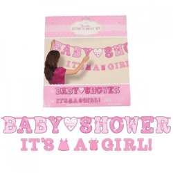 Letter sling Baby Shower/Its a Girl rosa Satz von 2