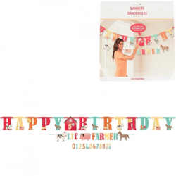 Buchstabenkette Happy Birthday Bauernhof 300 cm