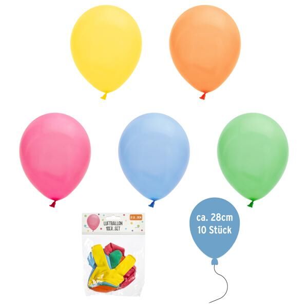Luftballons, 28cm, 5 Farben, 10er Pack