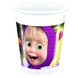 Masha and The Bear - 8 Plastikbecher 200 ml Paket of 8 pieces