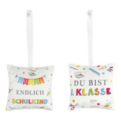 Mini Kissen Hurra Schule, 2/s, ca.12x12cm