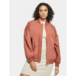 moderne Urban Classics Damen Jacke Reißverschluss Taschen 210 g/m² Terracotta-Orange