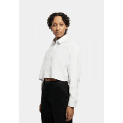 modernes Urban Classics Damen Polo-Shirt Stretch Oversize 110 g/m² mit Baumwolle Weiß