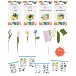Papier Blumen Kit, DIY, Krepppapier, 4/s