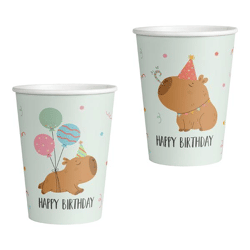 Pappbecher Capybara, 8er Set, 2/s, ca. 250ml