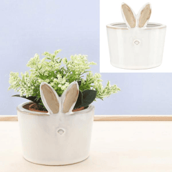 Pflanztopf Hase, weiß, klein,11cmH