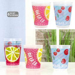 Plastikbecher 6er Set, La Dolce Vita, 2/s