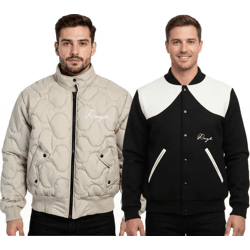ROUGH. Herren Collegejacke oder Stepp-Jacke Übergangs-Jacke Freizeit Beige Stepp oder Schwarz/Weiß