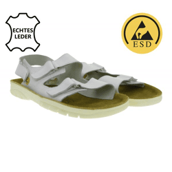 Rutschhemmende hsm Herren Arbeits-Sandalen ESD-geeignet Echtleder-Schuhe mit SRA-Schutzklasse Pantoletten Berufsschuhe Factory Second B-War