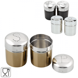 Salt and pepper shaker stainless steel 7 cm 3 assorted set of 2