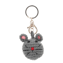 Schlüsselanhänger Positive Mouse, Häkelmaus, ca. 5cmD
