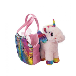 Set Einhorn - Plüsch un Tasche mit magischen Pailletten