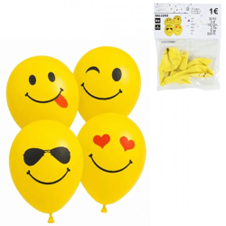 Smiley-Luftballons, 25 cm, 4er-Set